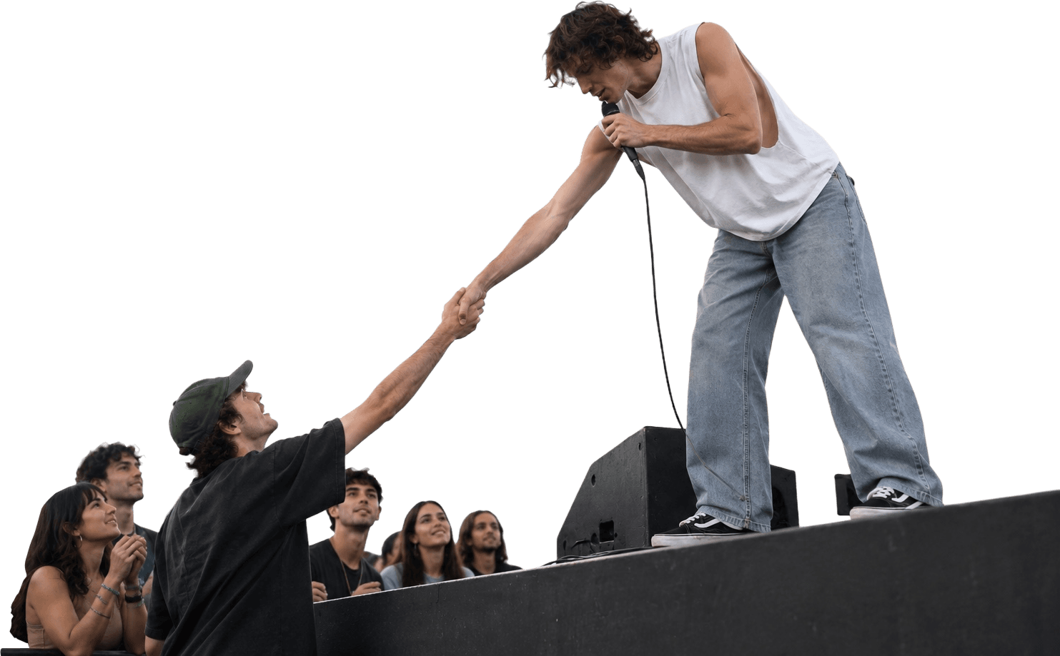 Artista conectando con sus fans en un concierto